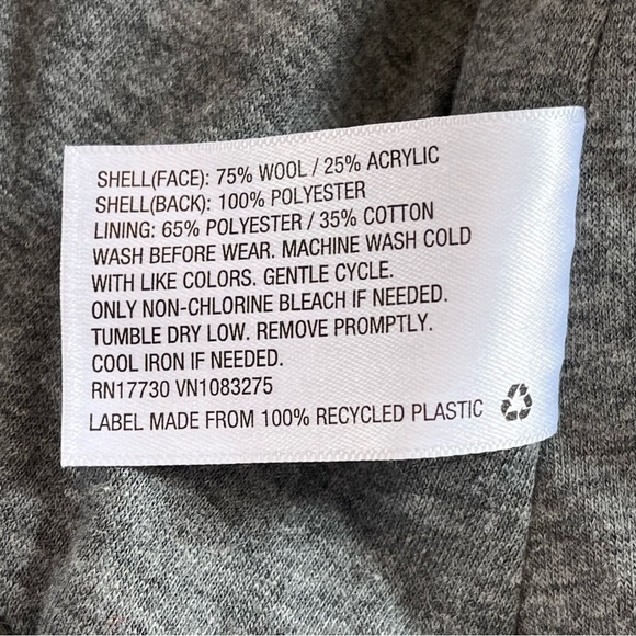 OshKosh Wool Blend Bobble Jacket Gray 4T Jersey Knit Lined - Picture 7 of 7